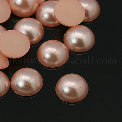 Half Round Domed Imitated Pearl Acrylic Cabochons UK-OACR-H001-3J-1