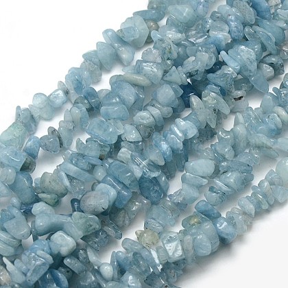Natural Aquamarine Chip Beads Strands UK-G-L154-19-1