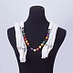 Simple Design Women's Beaded Cloth Scarf Necklaces UK-NJEW-K111-02E-3