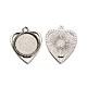 18x4mm Transparent Clear Glass Cabochons and Antique Silver Alloy Heart Pendant Cabochon Settings UK-DIY-X0183-AS-4