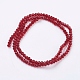 Dark Red Transparent Glass Rondelle Bead Strands UK-X-GLAA-R029-4mm-02A-2