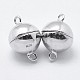 Rhodium Plated 925 Sterling Silver Magnetic Clasps UK-STER-F037-098P-12mm-2