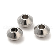 Tarnish Resistant 304 Stainless Steel Spacer Beads, Bicone, Stainless Steel Color, 4x2.5mm, Hole: 1.5mm