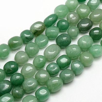 Natural Green Aventurine Nuggets Beads Strands UK-G-L154-10-1