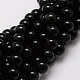 Natural Obsidian Round Beads Strands UK-G-E329-6mm-37-1