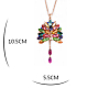 Peacock Spreading Tail Real 18K Gold Plated Alloy Rhinestone Pendant Sweater Necklaces UK-NJEW-DD0009-042-K-5