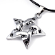 Star Couples Leather Pendant Necklaces for Valentin's Day UK-NJEW-P127-039-K-2