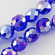 Electroplate Glass Beads Strands UK-EGLA-R034-10mm-06-K-1