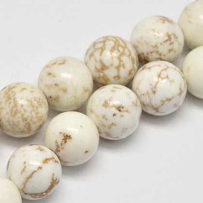 Round Natural Magnesite Beads Strands UK-X-G-M138-42-A-1