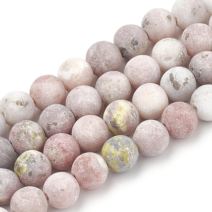 Natural Marble and Sesame Jasper/Kiwi Jasper Beads Strands UK-G-T106-288-1