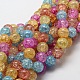 Crackle Glass Round Beads Strands UK-CCG-E001-4mm-02-K-1