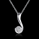 Silver Plated Brass Cubic Zirconia Pendant Necklaces UK-NJEW-BB16161-2