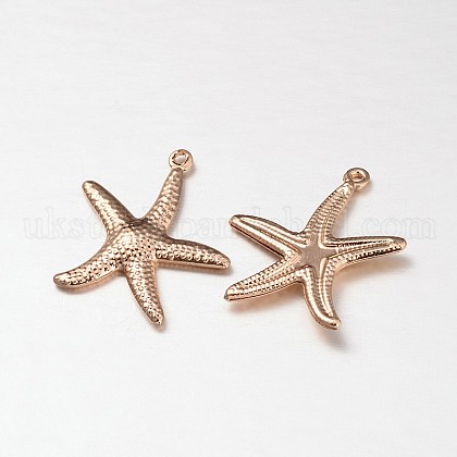 Rack Plating Brass Starfish Pendants UK-X-KK-M132-06-RS-1