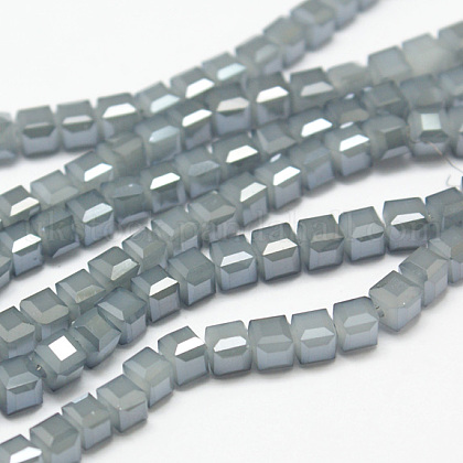 Electroplate Glass Beads Strands UK-EGLA-D018-6x6mm-47-1