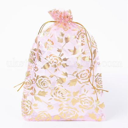 Rose Printed Organza Bags UK-OP-UK0005-13x18-01-1