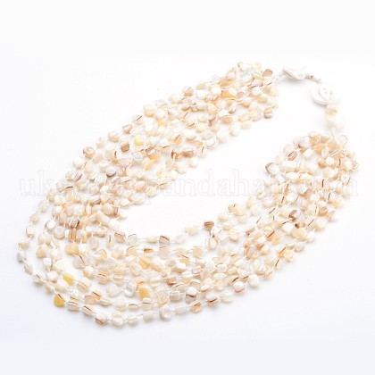 Women's Shell Multi-Layered Tiered Necklaces&nbsp;UK-NJEW-I197-09A-1