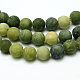Round Frosted Natural TaiWan Jade Bead Strands UK-G-M248-6mm-02-3