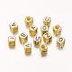 Golden Cube Mixed Letters Acrylic Beads for Necklace Making UK-X-PB43C9308-G-1