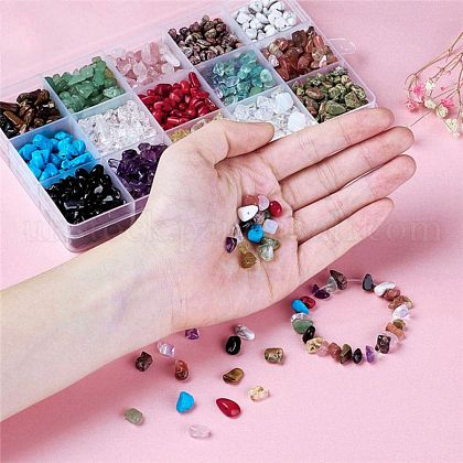 Mixed Natural & Synthetic Gemstone Beads UK-G-X0003-B-1