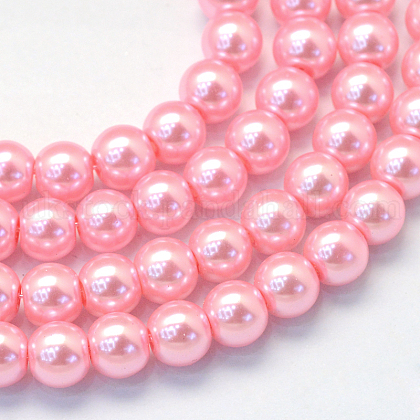 Baking Painted Pearlized Glass Pearl Round Bead Strands UK-HY-Q003-6mm-53-1