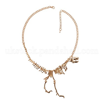 Alloy Dinosaur Bones Bib Necklaces UK-NJEW-F087-01B-1