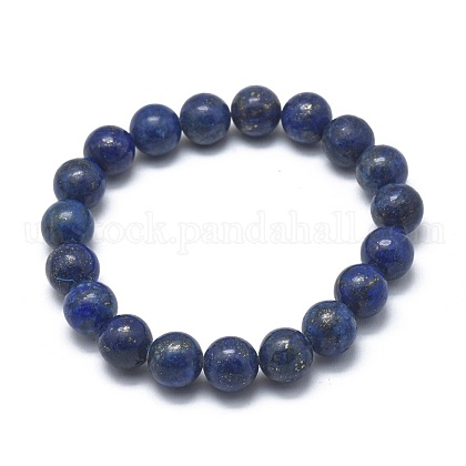 Natural Lapis Lazuli(Dyed) Bead Stretch Bracelets UK-BJEW-K212-B-047-1