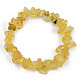 Unisex Chip Natural Citrine(Dyed & Heated) Beaded Stretch Bracelets UK-BJEW-S143-31-2