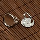 18mm Clear Domed Glass Cabochon Cover and Brass Pad Ring Bases for DIY Portrait Ring Making UK-DIY-X0130-S-4