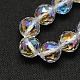 AB Color Plated Natural Gemstone Quartz Crystal Round Beads Strands UK-G-L093-12mm-02-K-2