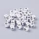 Letter P White Cube Letter Acrylic Beads for Name Jewelry Making UK-X-PL37C9308-P-1