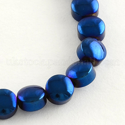 Electroplate Non-magnetic Synthetic Hematite Beads Strands UK-G-R259-28D-K-1