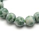 Frosted Natural Green Spot Jasper Round Bead Strands UK-G-M064-6mm-10-2