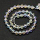 AB Color Plated Natural Gemstone Quartz Crystal Round Beads Strands UK-G-L093-12mm-02-K-3