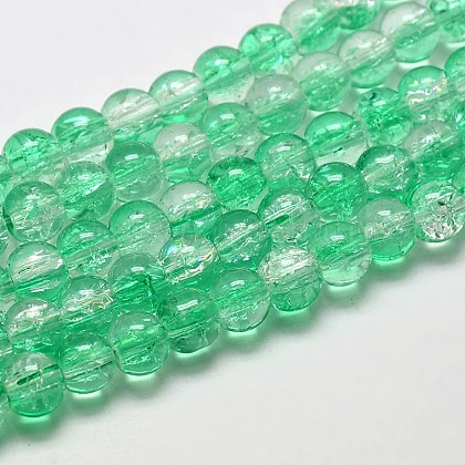 Two Tone Crackle Glass Beads Strands UK-GLAA-F034-6mm-03-K-1