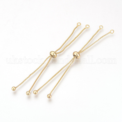 Brass Box Chain Slider Bracelet Making UK-KK-Q675-05G-1