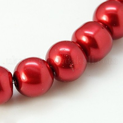 Glass Pearl Round Loose Beads For Jewelry Necklace Craft Making UK-X-HY-6D-B73-1