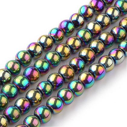 Electroplate Glass Beads Strands UK-EGLA-R047-4mm-02-1