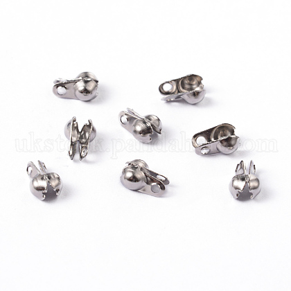 304 Stainless Steel Smooth Surface Bead Tips UK-STAS-D150-02P-1