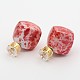 Resin Cube Ball Stud Earrings UK-EJEW-P071-02D-K-1