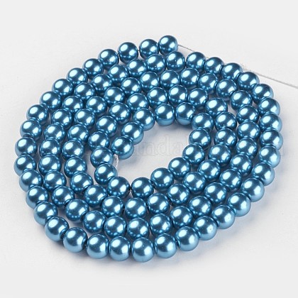 Glass Pearl Beads Strands UK-HY-8D-B52-1