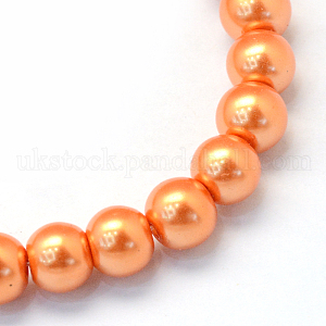 Baking Painted Pearlized Glass Pearl Round Bead Strands UK-HY-Q003-6mm-36