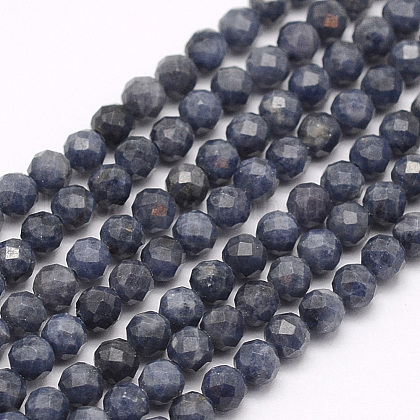 Natural Sapphire Beads Strands UK-G-F509-18-4mm-1