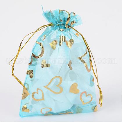 Heart Printed Organza Bags UK-OP-UK0006-10x15-01-1