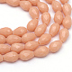Opaque Solid Color Glass Faceted Teardrop Beads Strands UK-GLAA-Q052-B05-1