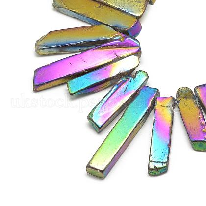 Plated Natural Quartz Crystal Beads Strands UK-G-R431-C02-1
