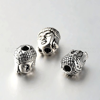 Tibetan Style Alloy 3D Buddha Head Beads UK-TIBEB-O004-36-1
