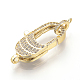 Brass Micro Pave Cubic Zirconia Lobster Claw Clasps UK-ZIRC-S058-16G-1