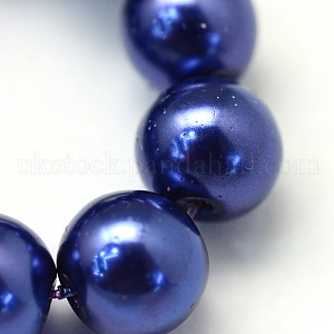 Baking Painted Pearlized Glass Pearl Round Bead Strands UK-HY-Q003-4mm-19