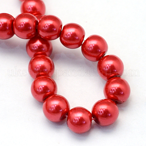 Baking Painted Pearlized Glass Pearl Round Bead Strands UK-HY-Q003-4mm-74