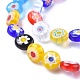 Flat Round Handmade Millefiori Glass Beads UK-X-LK-R004-54-3